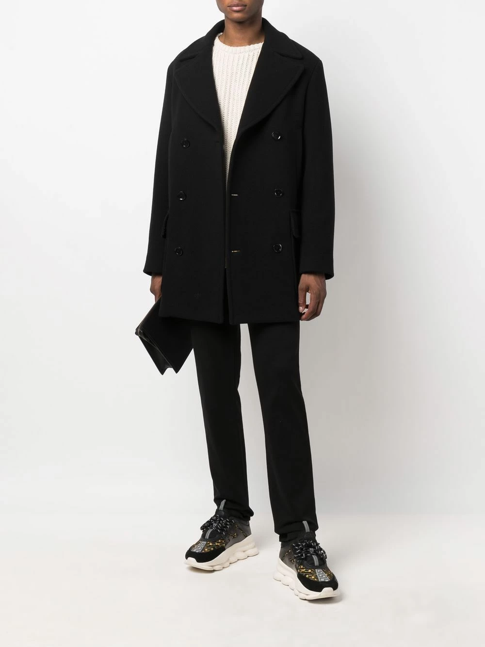 Best Pirce โ Moschino Logo plaque wool ๐งฅ coat ๐ 4 Moschino logo-plaque wool coat