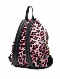 Cheap ๐ Moschino Leopard print logo plaque ๐ backpack โญ 9 Moschino leopard-print logo-plaque backpack