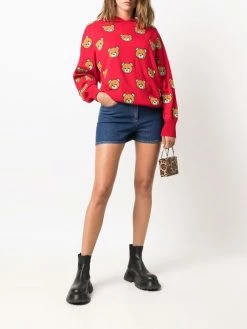 Moschino bear-motif wool hoodie