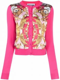 Moschino bear-motif knitted cardigan