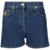 Moschino logo-patch mini denim shorts
