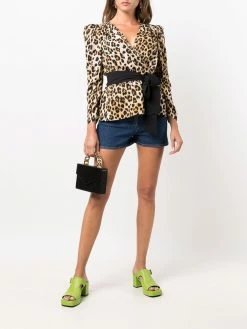 Moschino logo-patch mini denim shorts