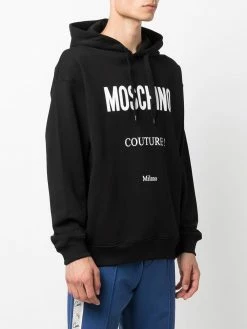 Moschino logo-print cotton hoodie