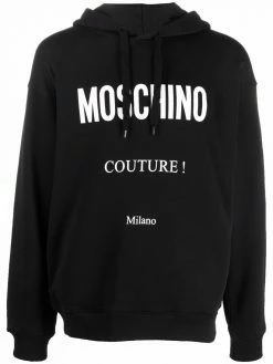 Moschino logo-print cotton hoodie