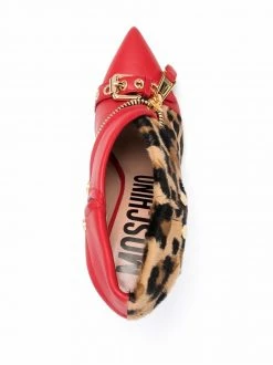 Moschino Moto 105mm leopard pumps