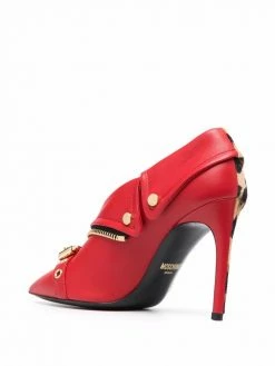 Moschino Moto 105mm leopard pumps