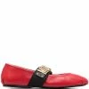 Moschino logo-lettering ballerina shoes