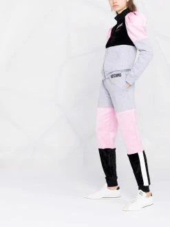 Moschino Couture colour-block logo-print hoodie