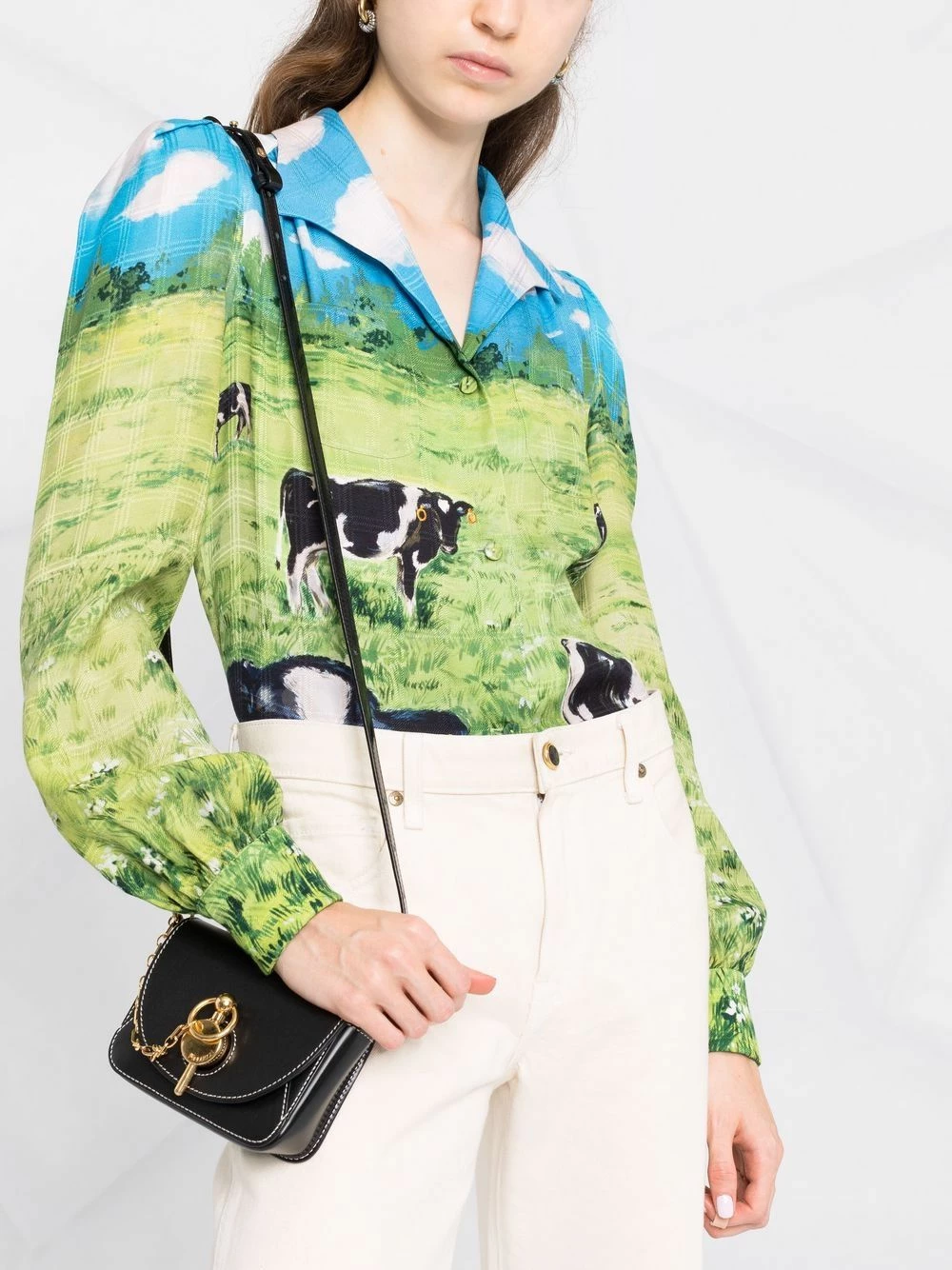 Best reviews of โจ Moschino Farm print checked jacquard ๐ shirt โจ 7 Moschino farm-print checked jacquard shirt