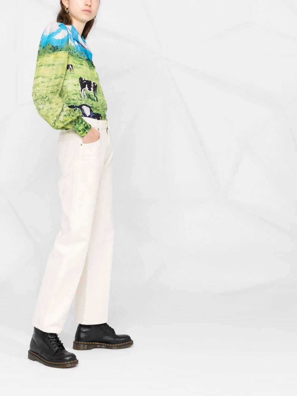 Best reviews of โจ Moschino Farm print checked jacquard ๐ shirt โจ 6 Moschino farm-print checked jacquard shirt