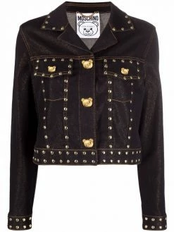 Moschino Teddy Studs denim cropped jacket