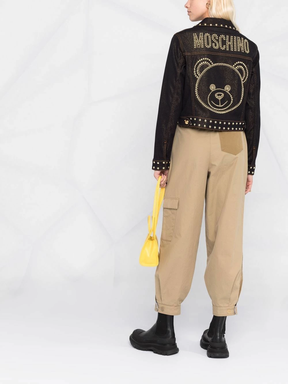 Best Pirce โ๏ธ Moschino Teddy Studs denim cropped jacket ๐ฅ 6 Moschino Teddy Studs denim cropped jacket