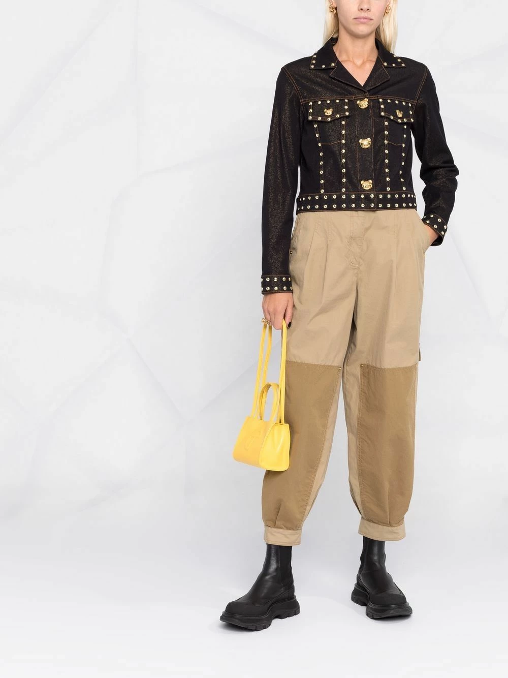 Best Pirce โ๏ธ Moschino Teddy Studs denim cropped jacket ๐ฅ 4 Moschino Teddy Studs denim cropped jacket