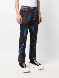 Moschino abstract-print straight-leg trousers