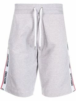 Moschino logo-tape cotton track shorts