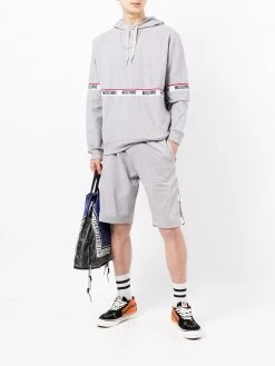 Moschino logo-tape cotton track shorts