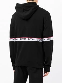 Moschino logo-tape cotton hoodie