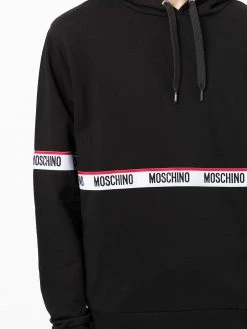 Moschino logo-tape cotton hoodie