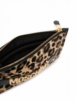 Buy ๐ Moschino Leopard print logo clutch bag ๐คฉ 11 Moschino leopard-print logo clutch bag