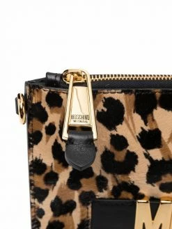 Buy ๐ Moschino Leopard print logo clutch bag ๐คฉ 10 Moschino leopard-print logo clutch bag