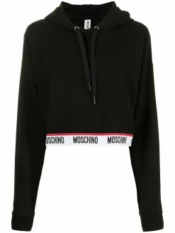 Moschino logo-waistband hoodie