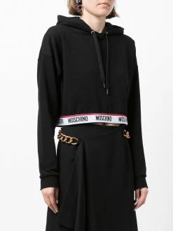 Moschino logo-waistband hoodie