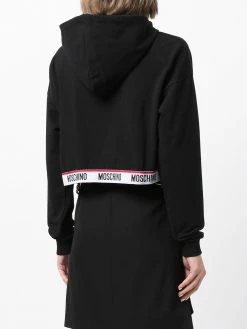 Moschino logo-waistband hoodie