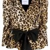Moschino wrap-style leopard blouse