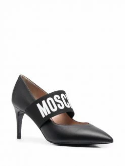 Moschino logo-strap 80mm pumps