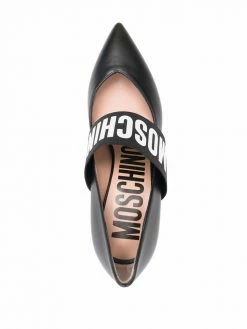 Moschino logo-strap 80mm pumps