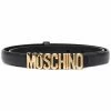 Moschino logo-lettering leather belt