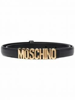 Moschino logo-lettering leather belt
