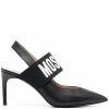 Moschino logo-strap 80mm slingback pumps