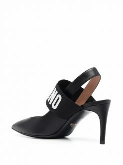 Moschino logo-strap 80mm slingback pumps