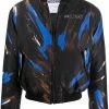 Moschino logo paint print bomber jacket
