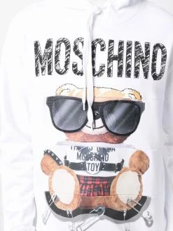 Moschino bear-motif cotton hoodie