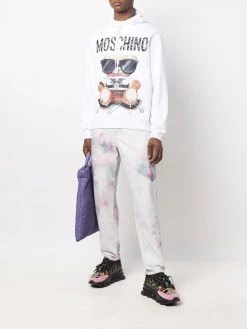 Moschino bear-motif cotton hoodie