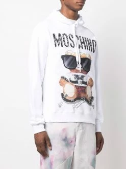 Moschino bear-motif cotton hoodie