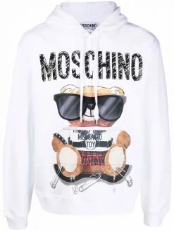 Moschino bear-motif cotton hoodie