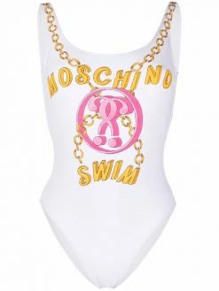 Moschino chain logo print swimsuit