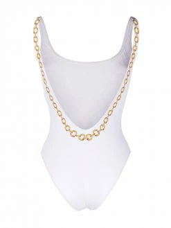 Moschino chain logo print swimsuit