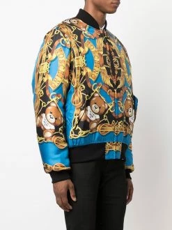 Moschino baroque-pattern print bomber jacket