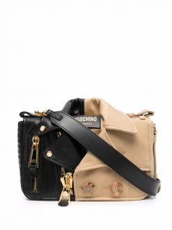 Moschino two-tone biker crossbody bag