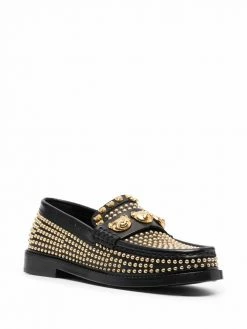 Moschino stud-embellished leather loafers