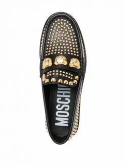 Moschino stud-embellished leather loafers