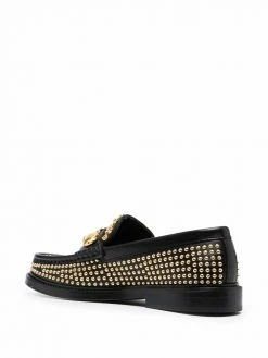 Moschino stud-embellished leather loafers