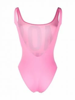 Moschino metallic-logo print swimsuit