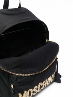 Moschino metallic logo-plaque backpack