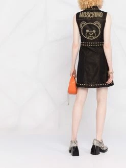Moschino teddy-studs denim dress