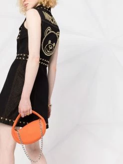 Moschino teddy-studs denim dress